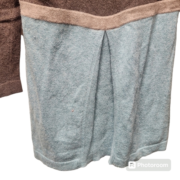 Boden Wool Blend Tunic Sweater Aqua Brown Sz. M - Picture 6 of 8